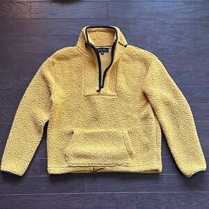 Yellow Fuzzy Zip Up Jacket